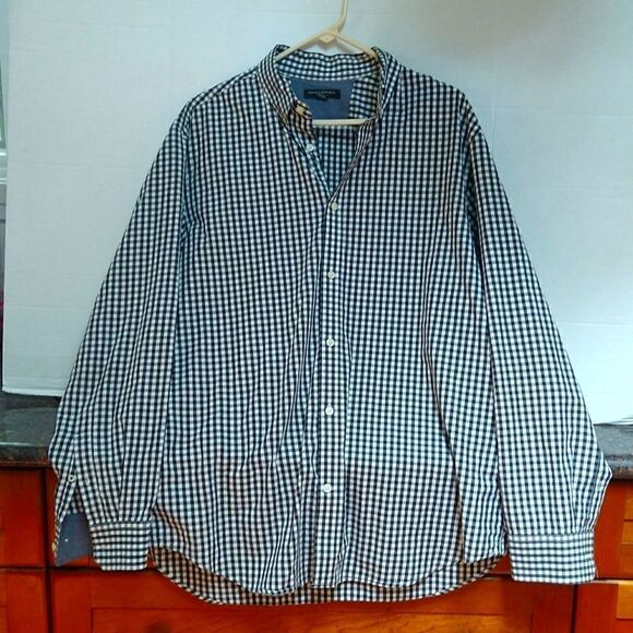 Banana Republic Black and White Checked Shirt...Extra Large - Picture 1 of 2